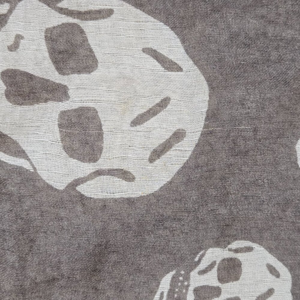 Alexander McQueen Silk Skull Scarf Dark Grey - Picture 4 of 8